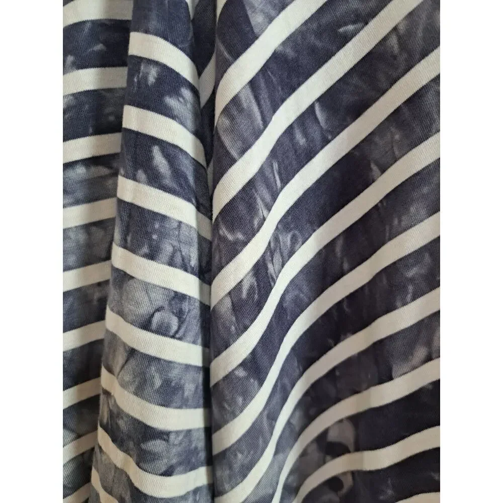 C&C California Women Tunic Hooded Top 3X Navy Coastal Distressed Grunge Cover-up - Picture 5 of 10